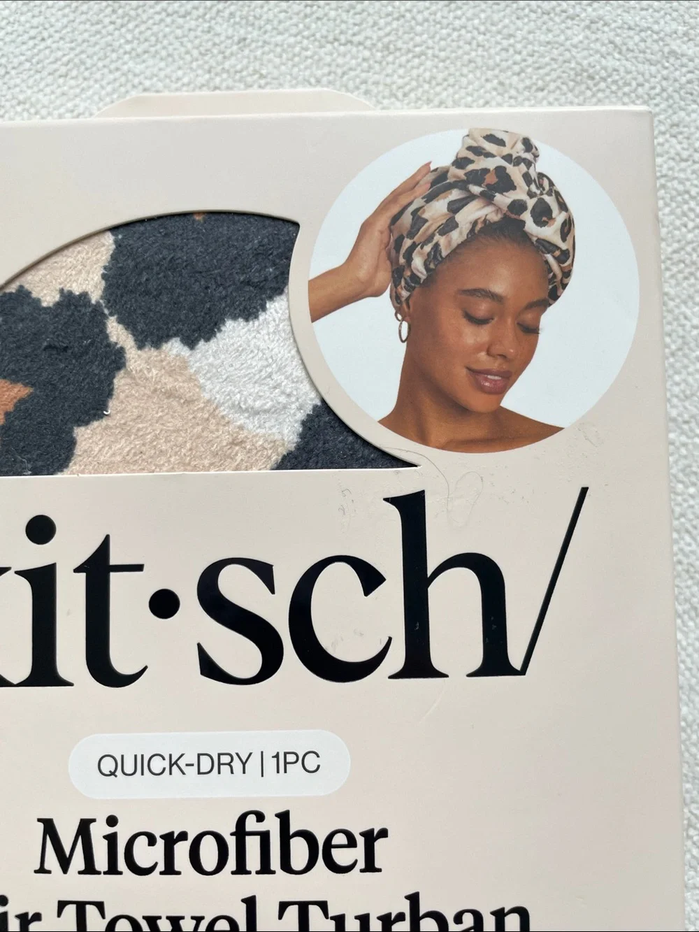 Kitsch Microfiber Hair Towel Turban - Black, Brown, Cream